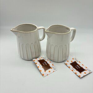 Brother Sister Design Studio Fall Tableware 13oz Ribbed Ceramic Creamer (x2) NEW